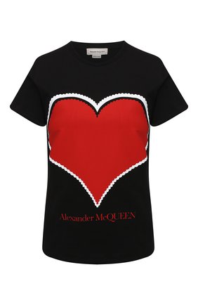 Женская хлопковая футболка ALEXANDER MCQUEEN черного цвета по цене 26550 руб., арт. 642485/QZACA | Фото 1 Женская хлопковая футболка ALEXANDER MCQUEEN черного цвета, арт. 642485/QZACA | Фото 1