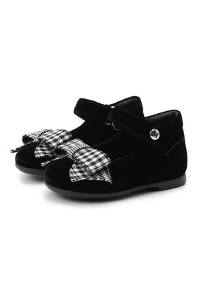 Детские туфли MISSOURI черного цвета, арт. 4394N/18-26 | Фото 1 (Материал внешний: Текстиль; Материал внутренний: Натуральная кожа)