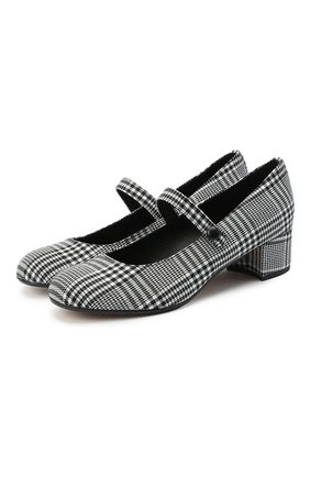 Детские туфли MISSOURI черно-белого цвета, арт. 78056M/31-34 | Фото 1 (Материал внешний: Текстиль; Материал внутренний: Натуральная кожа)