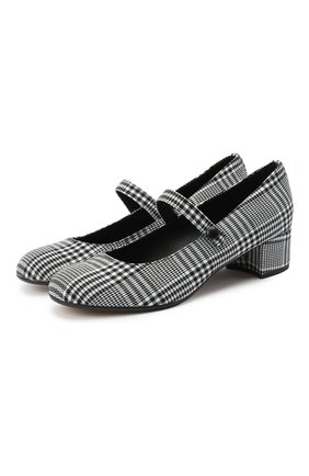 Детские туфли MISSOURI черно-белого цвета, арт. 78056M/35-41 | Фото 1 (Материал внешний: Текстиль; Материал внутренний: Натуральная кожа)