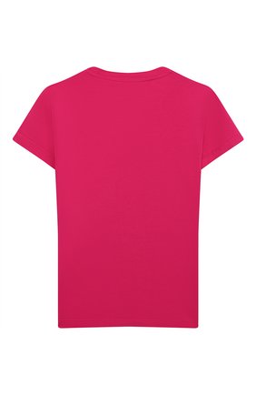 Детская хлопковая футболка VERSACE фуксия цвета по цене 14150 руб., арт. YC000430/YA00019/4A-6A | Фото 2 Детская хлопковая футболка VERSACE фуксия цвета, арт. YC000430/YA00019/4A-6A | Фото 2