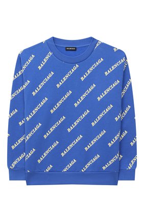 Детский хлопковый свитшот BALENCIAGA голубого цвета по цене 27650 руб., арт. 558145/TIV97 | Фото 1 Детский хлопковый свитшот BALENCIAGA голубого цвета, арт. 558145/TIV97 | Фото 1