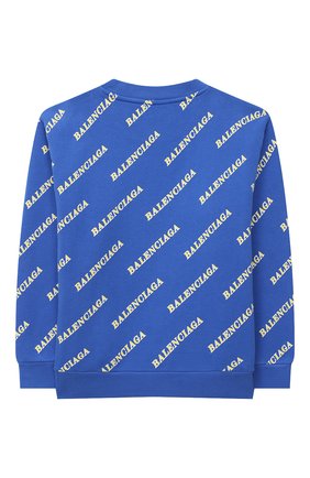 Детский хлопковый свитшот BALENCIAGA голубого цвета по цене 27650 руб., арт. 558145/TIV97 | Фото 2 Детский хлопковый свитшот BALENCIAGA голубого цвета, арт. 558145/TIV97 | Фото 2