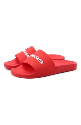 Мужские шлепанцы BALENCIAGA красного цвета по цене 23650 руб., арт. 565826/W1S80 | Фото 1 Мужские шлепанцы BALENCIAGA красного цвета, арт. 565826/W1S80 | Фото 1