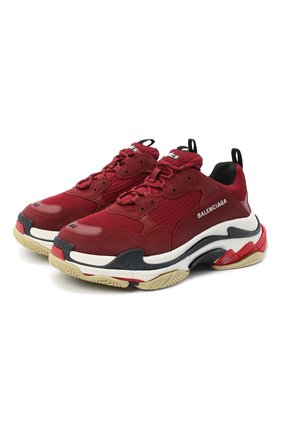 Мужские комбинированные кроссовки triple s BALENCIAGA бордового цвета по цене 75300 руб., арт. 536737/W090M | Фото 1 Мужские комбинированные кроссовки triple s BALENCIAGA бордового цвета, арт. 536737/W090M | Фото 1