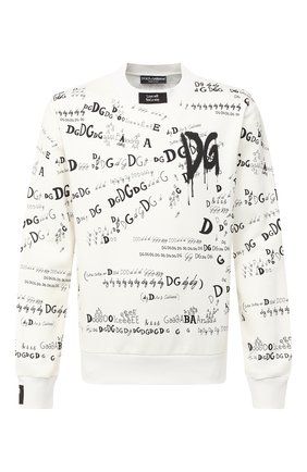 Мужской хлопковый свитшот DOLCE & GABBANA белого цвета по цене 57500 руб., арт. G9TF9T/FI74R | Фото 1 Мужской хлопковый свитшот DOLCE & GABBANA белого цвета, арт. G9TF9T/FI74R | Фото 1