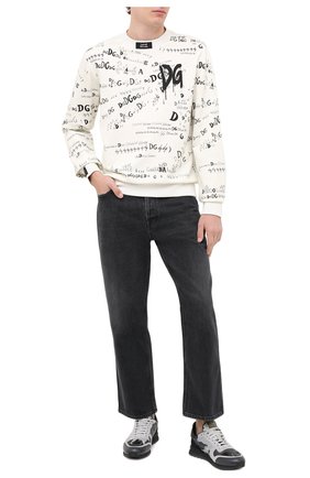 Мужской хлопковый свитшот DOLCE & GABBANA белого цвета по цене 57500 руб., арт. G9TF9T/FI74R | Фото 2 Мужской хлопковый свитшот DOLCE & GABBANA белого цвета, арт. G9TF9T/FI74R | Фото 2