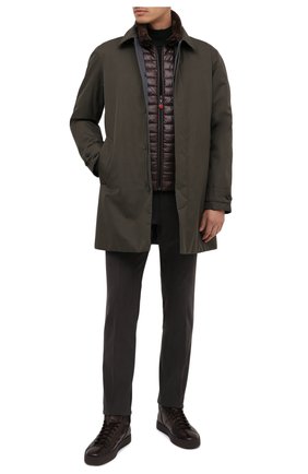 Мужские кожаные кеды SANTONI темно-коричневого цвета по цене 43950 руб., арт. MBGL20851TMMRG0TT60 | Фото 2 Мужские кожаные кеды SANTONI темно-коричневого цвета, арт. MBGL20851TMMRG0TT60 | Фото 2