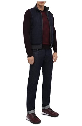 Мужской шерстяной джемпер CORNELIANI бордового цвета по цене 29600 руб., арт. 86M509-0825135/00 | Фото 2 Мужской шерстяной джемпер CORNELIANI бордового цвета, арт. 86M509-0825135/00 | Фото 2