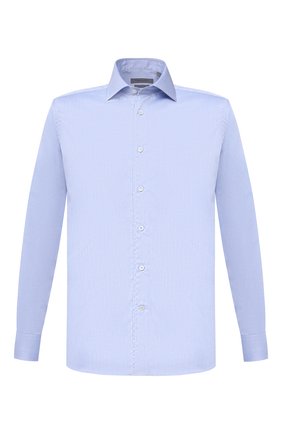 Мужская хлопковая сорочка CORNELIANI голубого цвета по цене 22550 руб., арт. 86P100-0811408/00 | Фото 1 Мужская хлопковая сорочка CORNELIANI голубого цвета, арт. 86P100-0811408/00 | Фото 1 (Длина (для топов): Стандартные; Рукава: Длинные; Материал внешний: Хлопок; Мужское Кросс-КТ: Сорочка-одежда; Принт: Однотонные; Случай: Формальный; Стили: Классический; Манжеты: На пуговицах; Воротник: Кент)