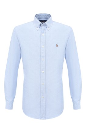 Мужская хлопковая рубашка POLO RALPH LAUREN голубого цвета по цене 9740 руб., арт. 710792041 | Фото 1 Мужская хлопковая рубашка POLO RALPH LAUREN голубого цвета, арт. 710792041 | Фото 1