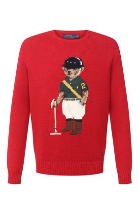 Мужской свитер из хлопка и льна POLO RALPH LAUREN красного цвета по цене 37200 руб., арт. 710798335 | Фото 1 Мужской свитер из хлопка и льна POLO RALPH LAUREN красного цвета, арт. 710798335 | Фото 1