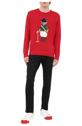 Мужской свитер из хлопка и льна POLO RALPH LAUREN красного цвета по цене 37200 руб., арт. 710798335 | Фото 2 Мужской свитер из хлопка и льна POLO RALPH LAUREN красного цвета, арт. 710798335 | Фото 2