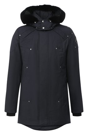 Мужская пуховая парка stirling MOOSE KNUCKLES темно-синего цвета по цене 92650 руб., арт. MK4661MP | Фото 1 Мужская пуховая парка stirling MOOSE KNUCKLES темно-синего цвета, арт. MK4661MP | Фото 1
