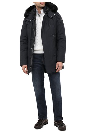 Мужская пуховая парка stirling MOOSE KNUCKLES темно-синего цвета по цене 92650 руб., арт. MK4661MP | Фото 2 Мужская пуховая парка stirling MOOSE KNUCKLES темно-синего цвета, арт. MK4661MP | Фото 2