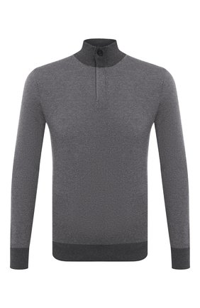 Мужской джемпер из кашемира и хлопка ERMENEGILDO ZEGNA серого цвета по цене 94950 руб., арт. UVQ25/127 | Фото 1 Мужской джемпер из кашемира и хлопка ERMENEGILDO ZEGNA серого цвета, арт. UVQ25/127 | Фото 1 (Материал внешний: Кашемир, Хлопок, Шерсть; Длина (для топов): Стандартные; Рукава: Длинные; Мужское Кросс-КТ: Джемперы; Принт: Без принта; Стили: Кэжуэл; Вырез: Круглый)