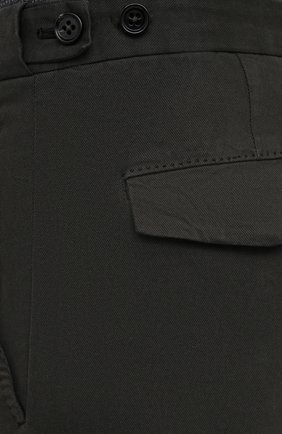 Мужские брюки ERMENEGILDO ZEGNA хаки цвета, арт. UVI15/TN21 | Фото 5 (Длина (брюки, джинсы): Стандартные; Случай: Повседневный; Материал внешний: Хлопок, Лиоцелл, Растительное волокно; Стили: Кэжуэл)