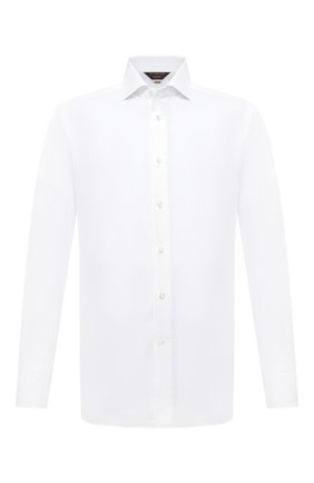 Мужская хлопковая сорочка ZEGNA COUTURE белого цвета по цене 89300 руб., арт. E02300/9NS0LB | Фото 1 Мужская хлопковая сорочка ZEGNA COUTURE белого цвета, арт. E02300/9NS0LB | Фото 1 (Длина (для топов): Стандартные; Рукава: Длинные; Материал внешний: Хлопок; Случай: Формальный; Стили: Классический; Мужское Кросс-КТ: Сорочка-одежда; Манжеты: На пуговицах; Воротник: Акула; Принт: Однотонные)