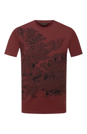 Мужская хлопковая футболка ZEGNA COUTURE бордового цвета по цене 28550 руб., арт. CVCJ12/8VJ10 | Фото 1 Мужская хлопковая футболка ZEGNA COUTURE бордового цвета, арт. CVCJ12/8VJ10 | Фото 1