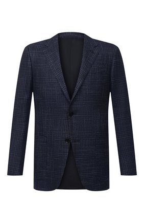 Мужской пиджак из шерсти и шелка ERMENEGILDO ZEGNA синего цвета по цене 178500 руб., арт. 859525/122520 | Фото 1 Мужской пиджак из шерсти и шелка ERMENEGILDO ZEGNA синего цвета, арт. 859525/122520 | Фото 1