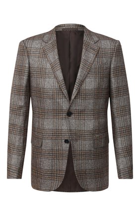 Мужской пиджак из шелка и кашемира ERMENEGILDO ZEGNA коричневого цвета по цене 239500 руб., арт. 859136/121220 | Фото 1 Мужской пиджак из шелка и кашемира ERMENEGILDO ZEGNA коричневого цвета, арт. 859136/121220 | Фото 1