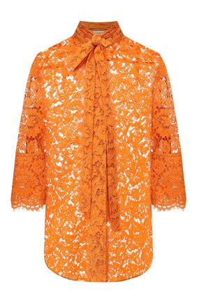 Женская блузка из вискозы и хлопка VALENTINO оранжевого цвета по цене 174500 руб., арт. UB3AB18R1EC | Фото 1 Женская блузка из вискозы и хлопка VALENTINO оранжевого цвета, арт. UB3AB18R1EC | Фото 1
