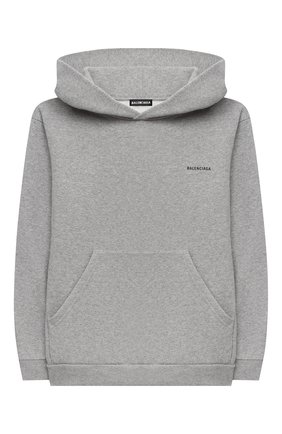Детский хлопковое худи BALENCIAGA серого цвета по цене 23250 руб., арт. 558143/TFV19 | Фото 1 Детский хлопковое худи BALENCIAGA серого цвета, арт. 558143/TFV19 | Фото 1