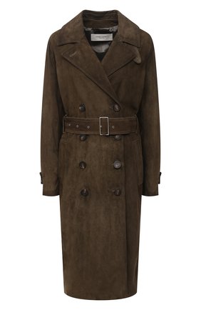 Женский замшевый тренч GOLDEN GOOSE DELUXE BRAND хаки цвета по цене 158000 руб., арт. GWP00198.P000148 | Фото 1 Женский замшевый тренч GOLDEN GOOSE DELUXE BRAND хаки цвета, арт. GWP00198.P000148 | Фото 1