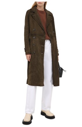 Женский замшевый тренч GOLDEN GOOSE DELUXE BRAND хаки цвета по цене 158000 руб., арт. GWP00198.P000148 | Фото 2 Женский замшевый тренч GOLDEN GOOSE DELUXE BRAND хаки цвета, арт. GWP00198.P000148 | Фото 2