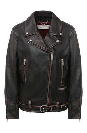 Женская кожаная куртка GOLDEN GOOSE DELUXE BRAND черного цвета по цене 121000 руб., арт. GWP00235.P000144 | Фото 1 Женская кожаная куртка GOLDEN GOOSE DELUXE BRAND черного цвета, арт. GWP00235.P000144 | Фото 1