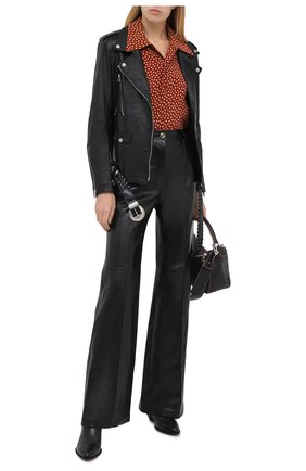 Женская кожаная куртка GOLDEN GOOSE DELUXE BRAND черного цвета по цене 139500 руб., арт. GWP00486.P000276 | Фото 2 Женская кожаная куртка GOLDEN GOOSE DELUXE BRAND черного цвета, арт. GWP00486.P000276 | Фото 2