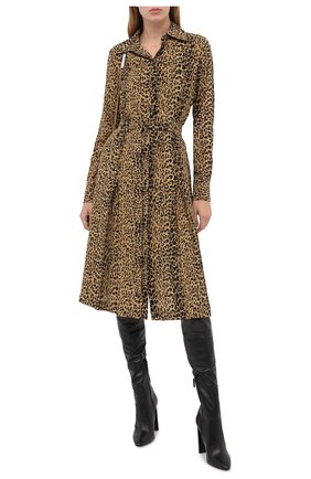 Женское шелковое платье SAINT LAURENT леопардового цвета по цене 250500 руб., арт. 627153/Y5B48 | Фото 2 Женское шелковое платье SAINT LAURENT леопардового цвета, арт. 627153/Y5B48 | Фото 2