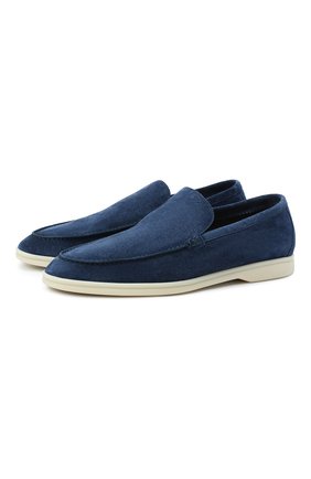 Мужские замшевые лоферы summer walk LORO PIANA синего цвета по цене 58550 руб., арт. FAE8124 | Фото 1 Мужские замшевые лоферы summer walk LORO PIANA синего цвета, арт. FAE8124 | Фото 1