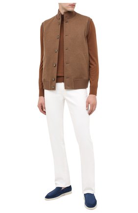 Мужские замшевые лоферы summer walk LORO PIANA синего цвета по цене 58550 руб., арт. FAE8124 | Фото 2 Мужские замшевые лоферы summer walk LORO PIANA синего цвета, арт. FAE8124 | Фото 2