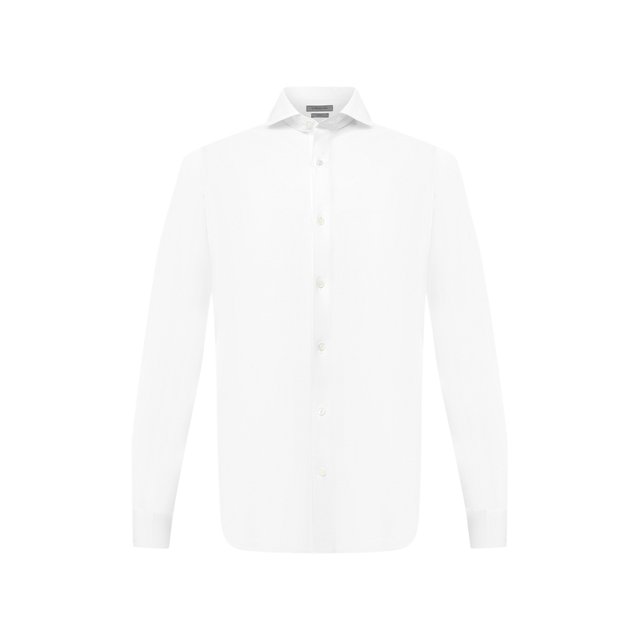Хлопковая рубашка Corneliani белого цвета