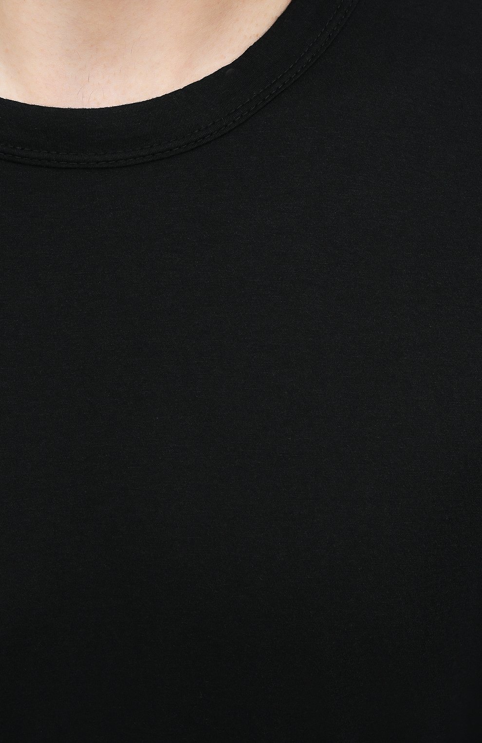 Мужская хлопковая футболка JAMES PERSE черного цвета, арт. MELJ3199 | Фото 5 (Принт: Без принта; Рукава: Короткие; Длина (для топов): Стандартные; Мужское Кросс-КТ: Футболка-одежда; Материал внешний: Хлопок; Стили: Кэжуэл)