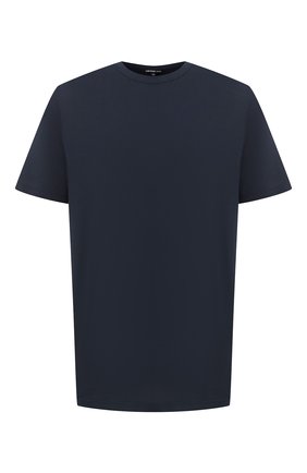 Мужская хлопковая футболка JAMES PERSE темно-синего цвета, арт. MELJ3199 | Фото 1 (Длина (для топов): Стандартные; Материал внешний: Хлопок; Рукава: Короткие; Принт: Без принта; Мужское Кросс-КТ: Футболка-одежда; Стили: Кэжуэл)
