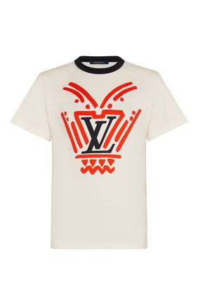 Женская хлопковая футболка LOUIS VUITTON бежевого цвета по цене 51500 руб., арт. 1A8497 | Фото 1 Женская хлопковая футболка LOUIS VUITTON бежевого цвета, арт. 1A8497 | Фото 1