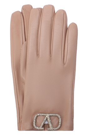 Женские кожаные перчатки VALENTINO бежевого цвета по цене 68700 руб., арт. UW2GDA00/NEB | Фото 1 Женские кожаные перчатки VALENTINO бежевого цвета, арт. UW2GDA00/NEB | Фото 1 (Материал: Кожа)