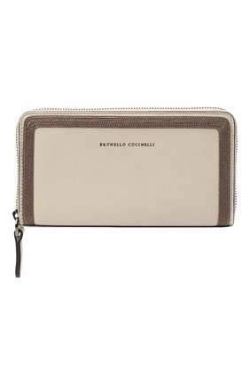 Женские кожаный кошелек BRUNELLO CUCINELLI бежевого цвета по цене 78950 руб., арт. MWSMD1354 | Фото 1 Женские кожаный кошелек BRUNELLO CUCINELLI бежевого цвета, арт. MWSMD1354 | Фото 1