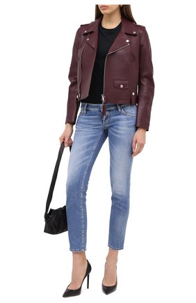 Женская кожаная куртка DSQUARED2 бордового цвета по цене 221000 руб., арт. S75AM0794/SY1496 | Фото 2 Женская кожаная куртка DSQUARED2 бордового цвета, арт. S75AM0794/SY1496 | Фото 2