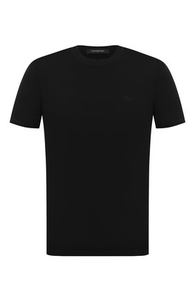 Мужская хлопковая футболка ERMENEGILDO ZEGNA черного цвета, арт. UV526/707R | Фото 1 (Длина (для топов): Стандартные; Материал внешний: Хлопок; Рукава: Короткие; Принт: Без принта; Мужское Кросс-КТ: Футболка-одежда; Стили: Кэжуэл)