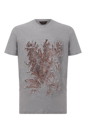 Мужская хлопковая футболка ZEGNA COUTURE серого цвета по цене 41450 руб., арт. CVCJ10/8VJ11 | Фото 1 Мужская хлопковая футболка ZEGNA COUTURE серого цвета, арт. CVCJ10/8VJ11 | Фото 1