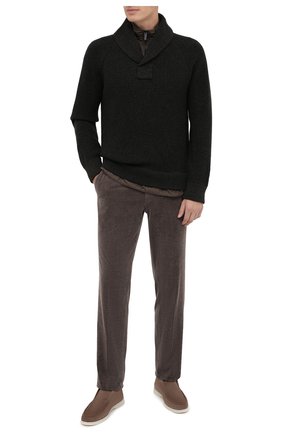 Мужские брюки из хлопка и кашемира ERMENEGILDO ZEGNA коричневого цвета по цене 69950 руб., арт. 865F00/77TB12 | Фото 2 Мужские брюки из хлопка и кашемира ERMENEGILDO ZEGNA коричневого цвета, арт. 865F00/77TB12 | Фото 2