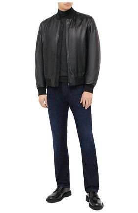 Мужской кожаный бомбер Z ZEGNA черного цвета по цене 157500 руб., арт. VV077/ZZ912 | Фото 2 Мужской кожаный бомбер Z ZEGNA черного цвета, арт. VV077/ZZ912 | Фото 2