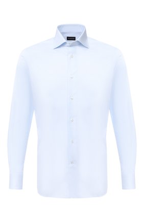 Мужская хлопковая сорочка ERMENEGILDO ZEGNA голубого цвета по цене 22950 руб., арт. 804011/9MS0BA | Фото 1 Мужская хлопковая сорочка ERMENEGILDO ZEGNA голубого цвета, арт. 804011/9MS0BA | Фото 1