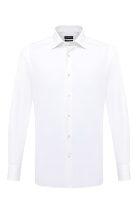 Мужская хлопковая сорочка ERMENEGILDO ZEGNA белого цвета по цене 41750 руб., арт. 801500/9MS0BR | Фото 1 Мужская хлопковая сорочка ERMENEGILDO ZEGNA белого цвета, арт. 801500/9MS0BR | Фото 1