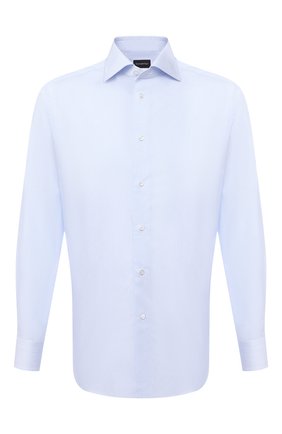 Мужская хлопковая сорочка ERMENEGILDO ZEGNA голубого цвета по цене 33100 руб., арт. 801214/9RS0BR | Фото 1 Мужская хлопковая сорочка ERMENEGILDO ZEGNA голубого цвета, арт. 801214/9RS0BR | Фото 1