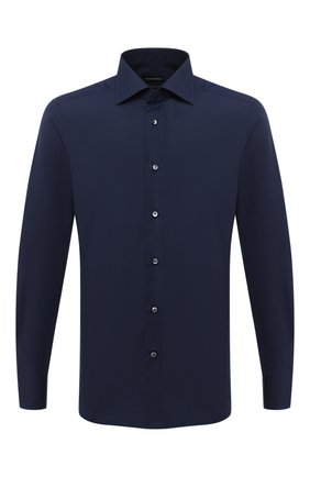 Мужская хлопковая сорочка ERMENEGILDO ZEGNA темно-синего цвета по цене 29950 руб., арт. 801065/9MS0BR | Фото 1 Мужская хлопковая сорочка ERMENEGILDO ZEGNA темно-синего цвета, арт. 801065/9MS0BR | Фото 1