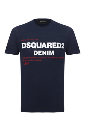 Мужская хлопковая футболка DSQUARED2 темно-синего цвета по цене 18150 руб., арт. S74GD0729/S21600 | Фото 1 Мужская хлопковая футболка DSQUARED2 темно-синего цвета, арт. S74GD0729/S21600 | Фото 1